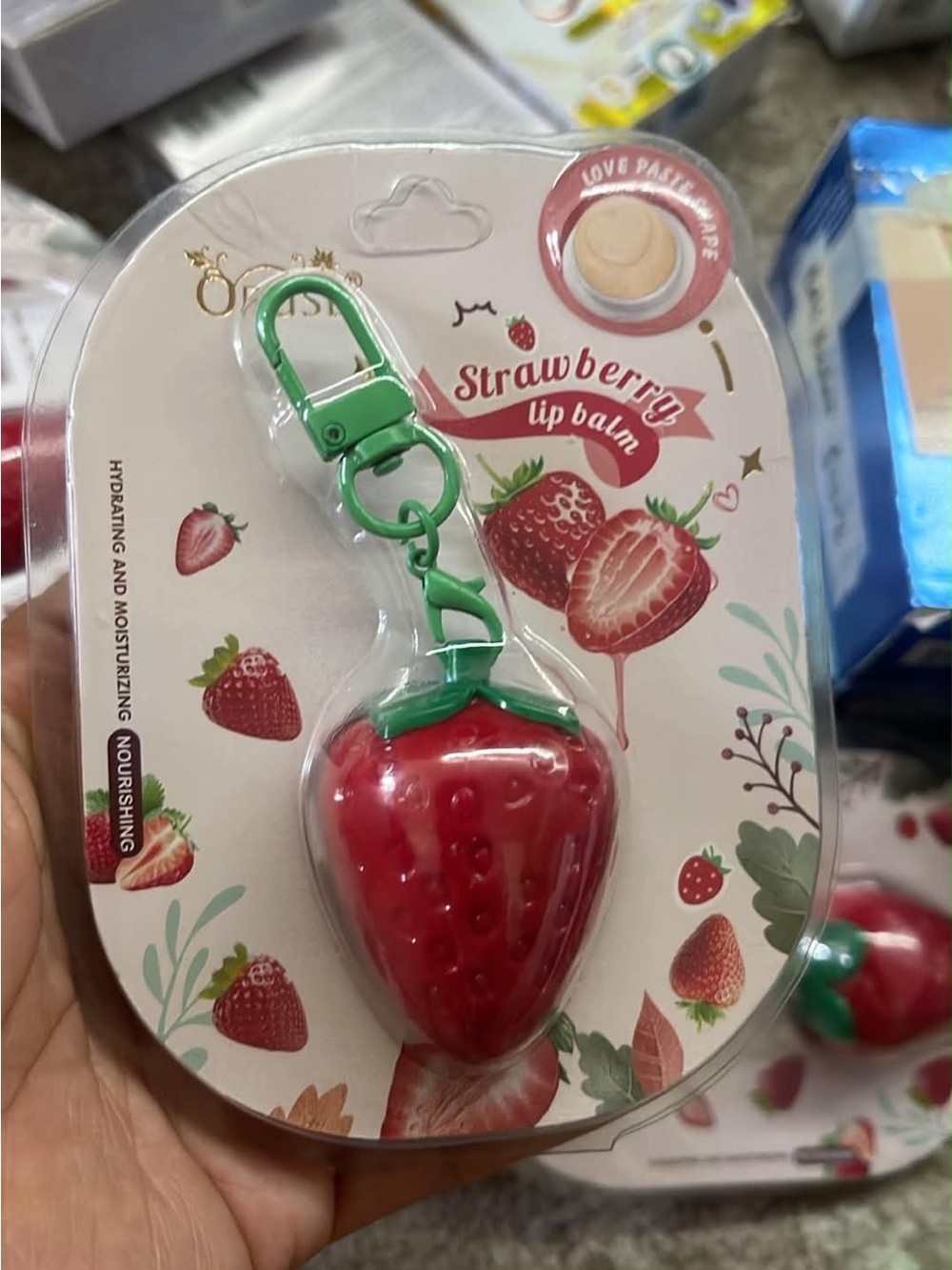 Strawberry Lip Balm Keychain - Red
From thailand